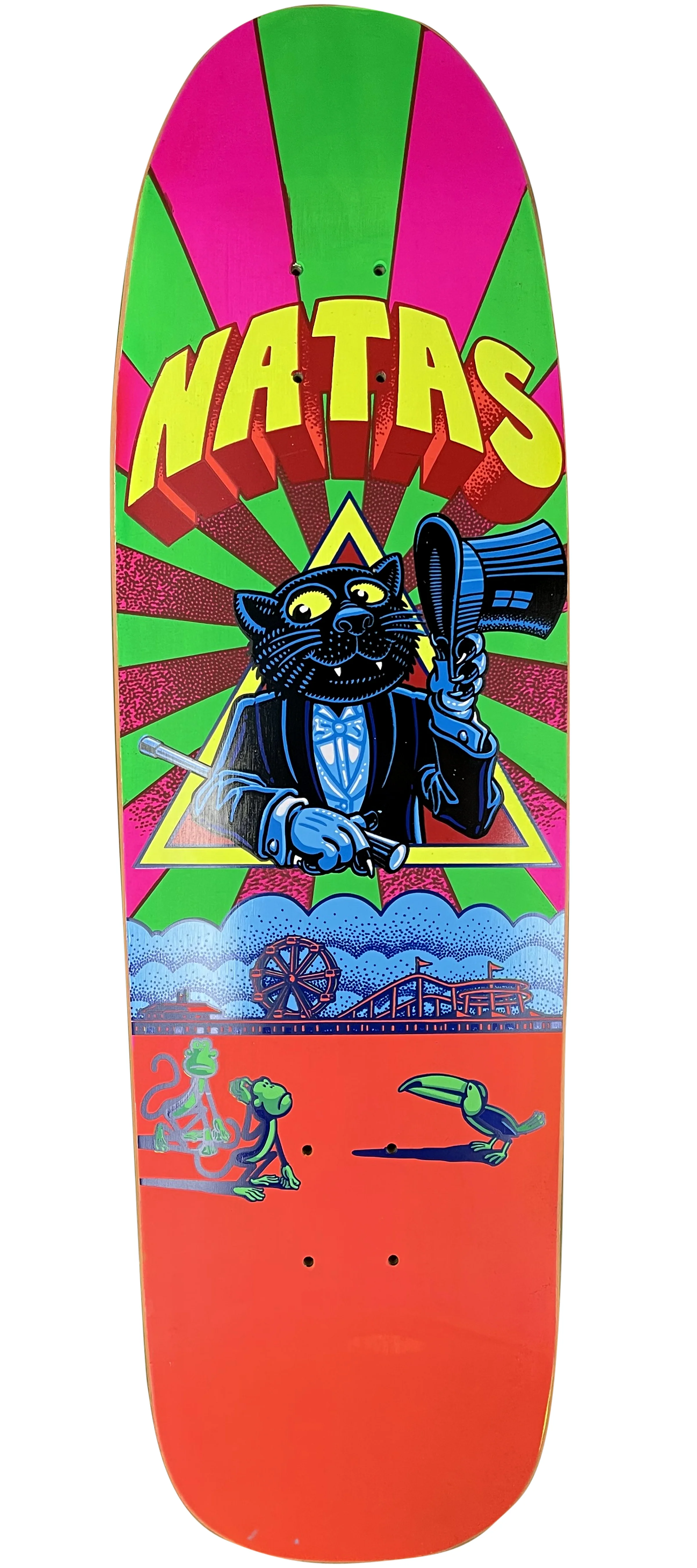 101 Natas Kaupas Panther Shaped Reissue Screen Printed Skateboard Deck 9.25" - Image 2