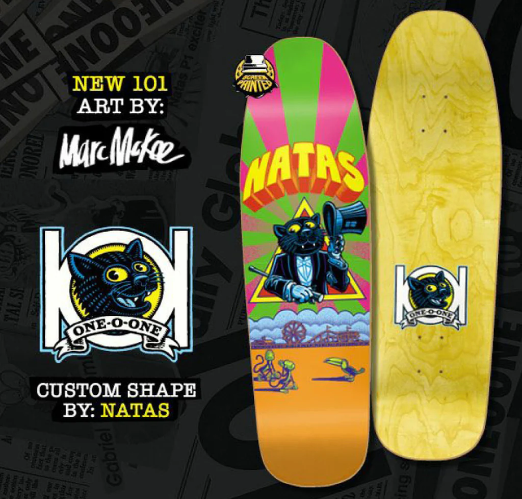 101 Natas Kaupas Panther Shaped Reissue Screen Printed Skateboard Deck 9.25" - Image 4