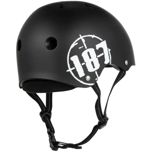 187 Killer Pads Certified Low Pro Helmet - Black Matte - Image 2