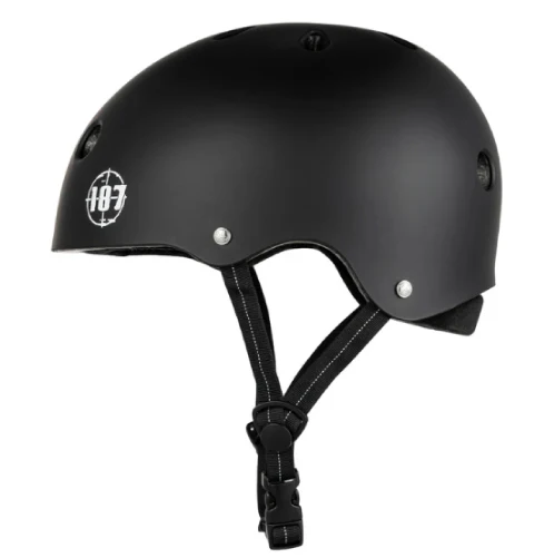 187 Killer Pads Certified Low Pro Helmet - Black Matte - Image 3
