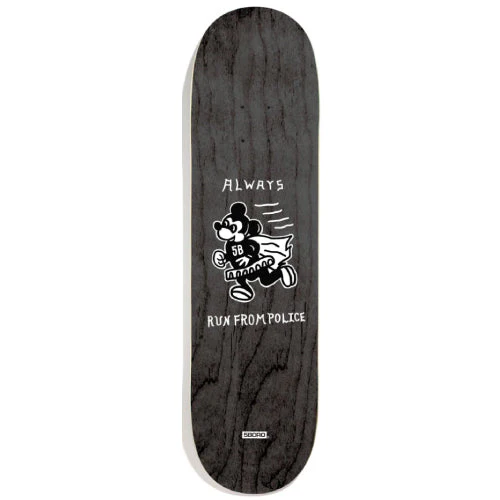 5Boro Always Run From Police Black Skateboard Deck 8.5"