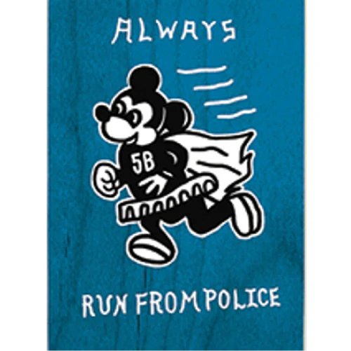 5Boro Always Run From Police Blue Skateboard Deck 8.25" - Image 2