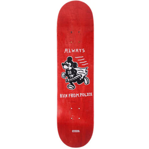 5Boro Always Run From Police Red Skateboard Deck 8.0"