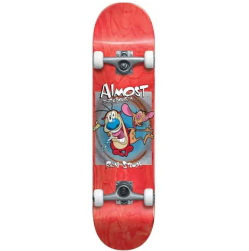 Almost X Ren & Stimpy Boxed Premium Complete Red Skateboard 8.0"