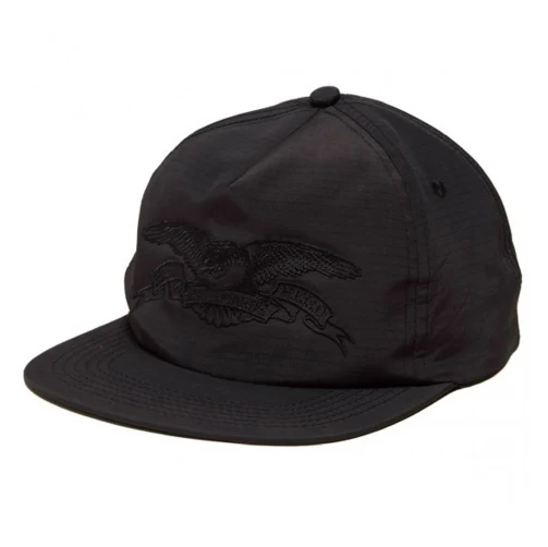 Antihero Basic Eagle Snapback Hat - Black/Black