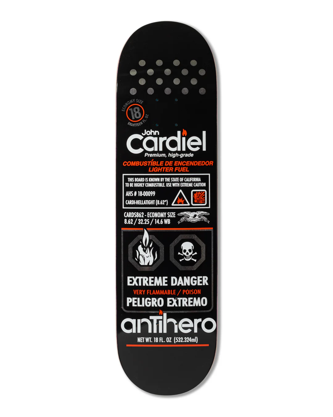 Antihero Cardiel Fueled Up Skateboard Deck 8.62" - Image 4