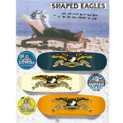 Antihero Eagle Huffer Shaped Skateboard Deck 9.18" - Image 6