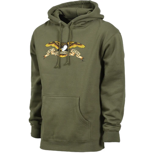 Antihero Eagle Pullover Hooded Sweatshirt - Army Green - Image 2