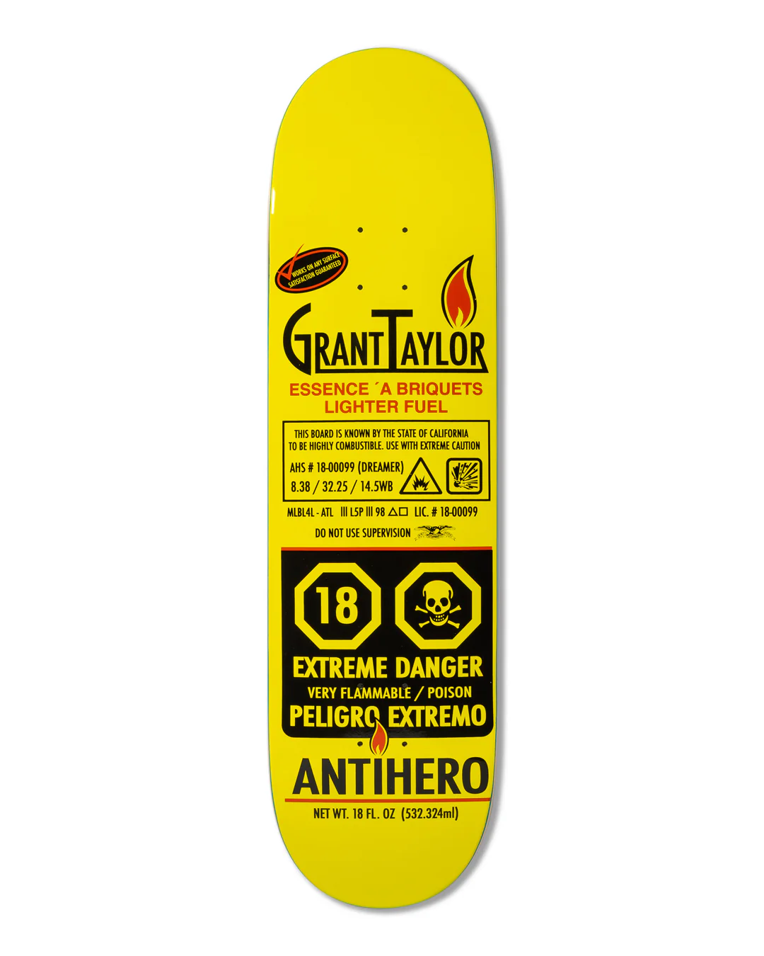 Antihero Grant Fueled Up Skateboard Deck 8.38" - Image 4