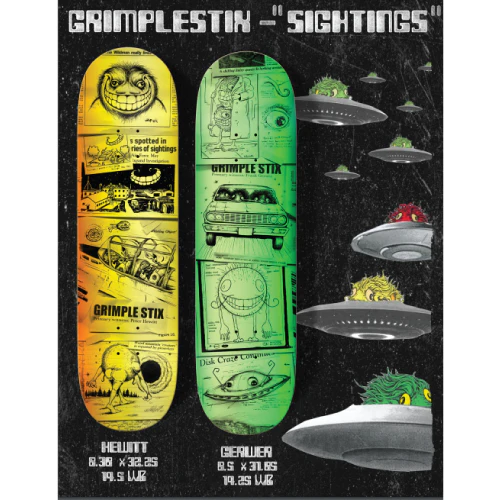 Antihero Hewitt Grimple Stix Sightings Skateboard Deck 8.38" - Image 3