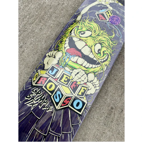 Antihero Jeff Grosso Grimple Stix Guest Skateboard Deck Purple Veneer 9.0" - Image 2
