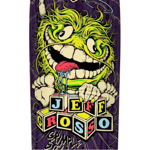 Antihero Jeff Grosso Grimple Stix Guest Skateboard Deck Random Veneer 9.0" - Image 2