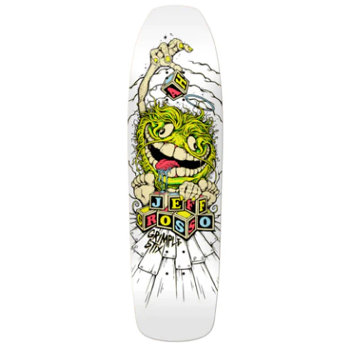 Antihero Jeff Grosso Grimple Stix Guest Skateboard Deck White 9.25"