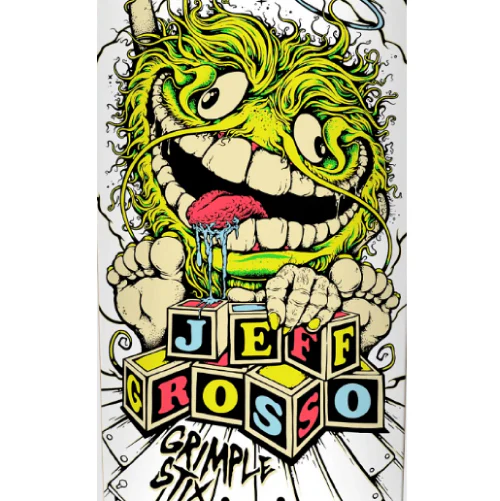 Antihero Jeff Grosso Grimple Stix Guest Skateboard Deck White 9.25" - Image 2