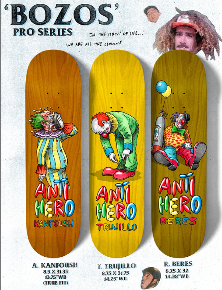 Antihero Kanfoush Bozos True Fit Skateboard Deck 8.5" - Image 6