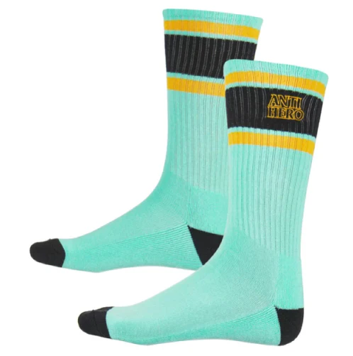 Antihero Outline Embroidered Crew Socks - Green