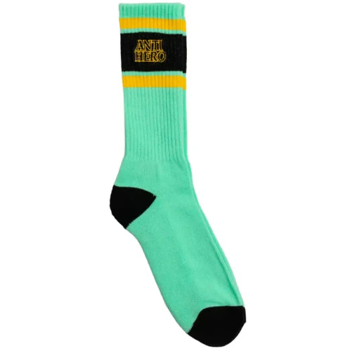 Antihero Outline Embroidered Crew Socks - Green - Image 2