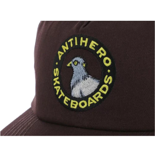 Antihero Pigeon Round Snapback Hat - Brown - Image 2