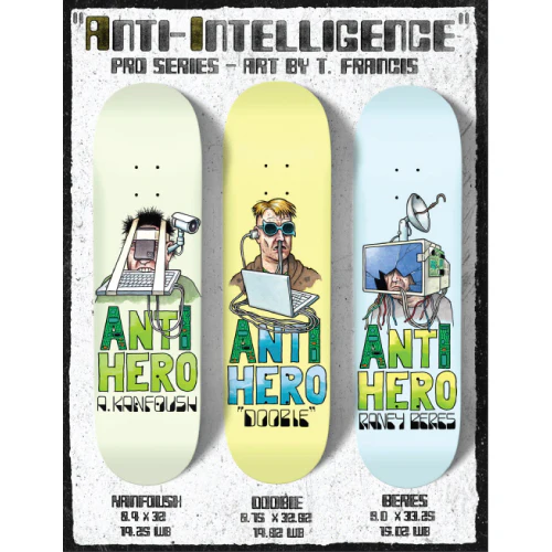 Antihero Raney Anti-Intelligence Skateboard Deck 9.0" - Image 3
