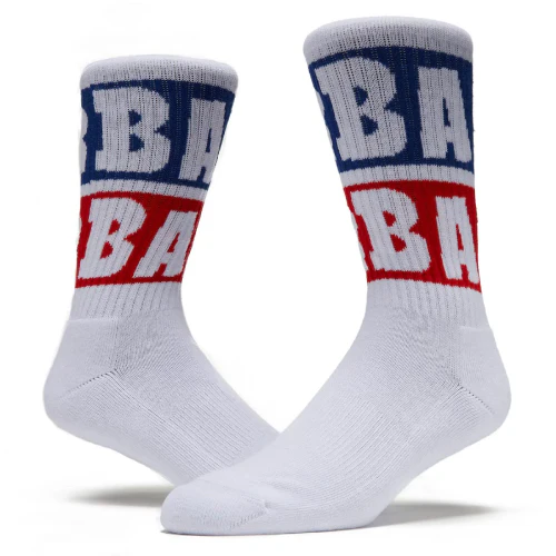 Baker Blue Block Crew Socks - White - Image 2