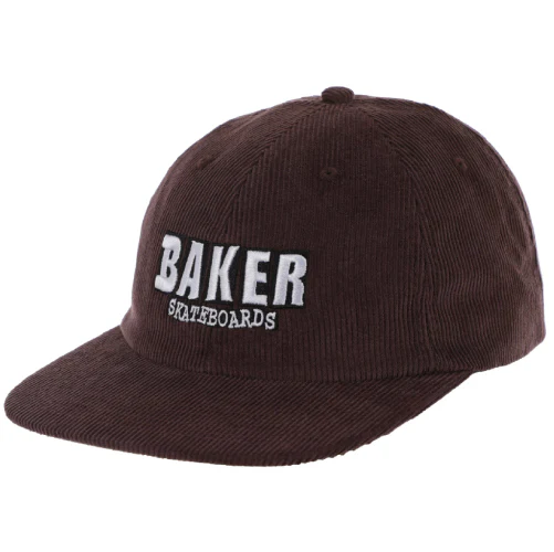Baker Brand Logo Snapback Hat - Brown Corduroy