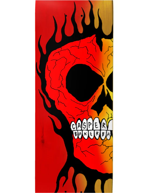 Baker B2 Casper Rasta Skull Skateboard Deck 8.5" - Image 2