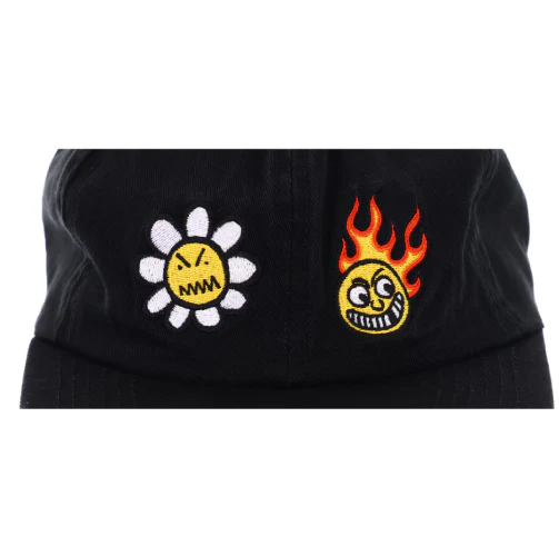 Baker Flower Flame Snapback Hat - Black - Image 2