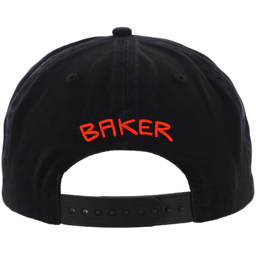 Baker Flower Flame Snapback Hat - Black - Image 4