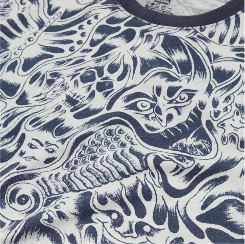 Baker Nightmare Tee - Blue Print Washed - Image 3