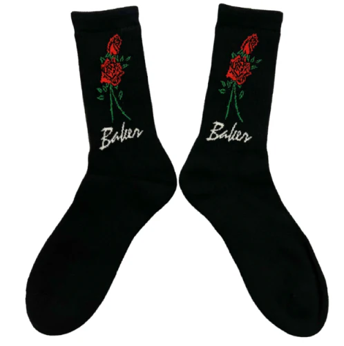 Baker Roses Crew Socks - Black