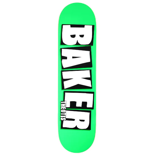Baker Theotis Brand Name Neon Green Skateboard Deck 8.125"