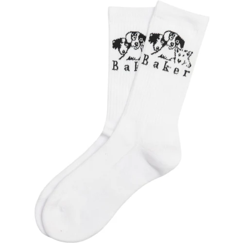 Baker Where My Dogs At Socks - White