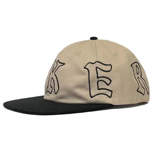 Baker Wrapped Snapback Hat - Khaki/Black - Image 4