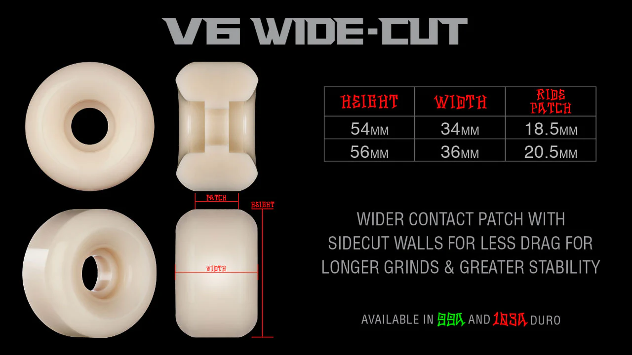 Bones STF Boo Johnson Heart & Soul V6 Wide-cut Wheels 54MM 99A - Image 3