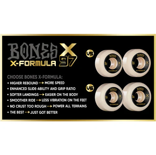 Bones X-Formula V1 Standard Gold Chain Wheels 52MM 97A - Image 2