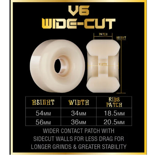 Bones X-Formula V6 Wide-cut Leaving Black Wheels 54MM 99A - Image 3