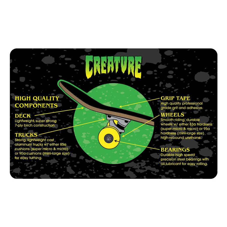 Creature Deathcard Complete Skateboard Orange 8.25" - Image 5