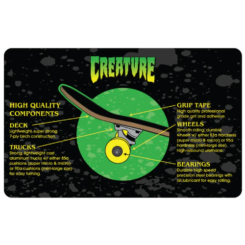 Creature Logo Outline Complete Black/Gold Skateboard 8.25" - Image 4