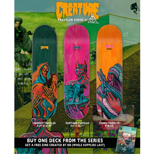 Creature Collin Provost Traveler Skateboard Deck 8.47" - Image 3