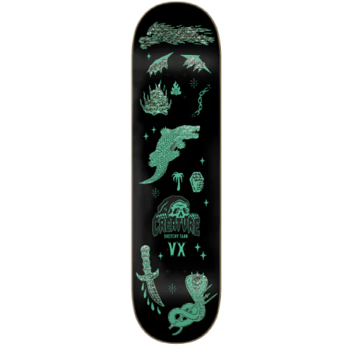 Creature X Sketchy Tank Jhanka Gonzalez Trippy Tanks VX Skateboard Deck 8.25" - Image 4