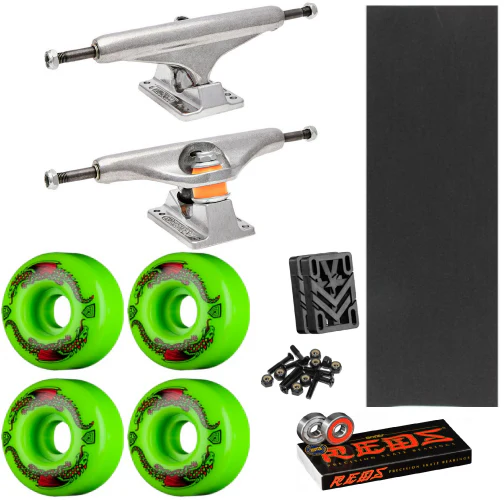 Cruiser/Pool Deck Skate Pack - Independent Trucks, Powell Wheels, Bones Reds Bearings, MOB Grip, Risers, Hardware - Image 6