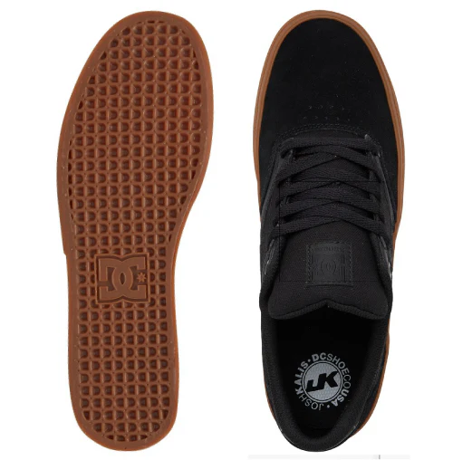 DC Kalis Vulc Skate Shoe - Black/Black/Gum - Image 4
