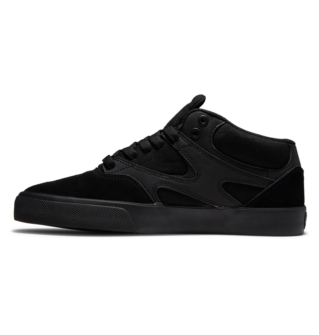 DC Kalis Vulc Mid Suede Skate Shoe - Black/Black/Black - Image 3