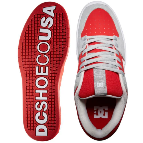 DC Lynx Zero Skate Shoe - Grey/Red - Image 4