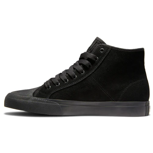 DC Manual HI RT S Suede Skate Shoe - Battleship on Black - Image 3
