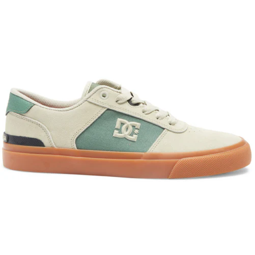 DC Teknic S Suede Skate Shoe - Tan/Green