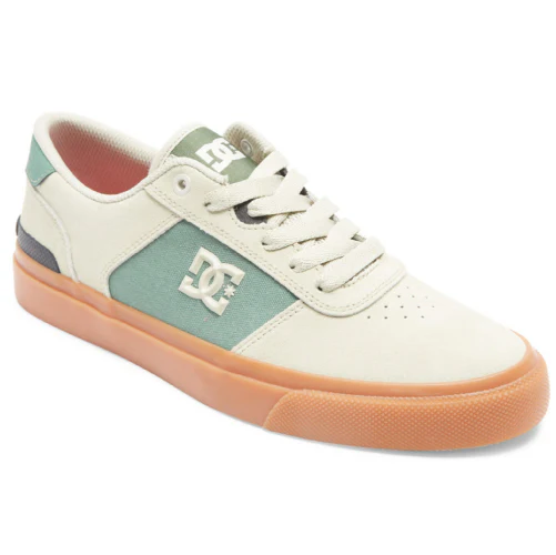 DC Teknic S Suede Skate Shoe - Tan/Green - Image 2