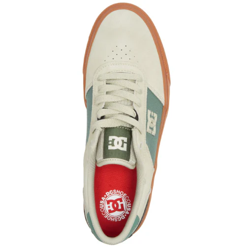 DC Teknic S Suede Skate Shoe - Tan/Green - Image 4