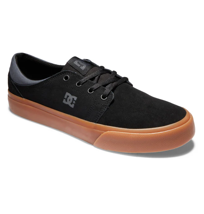 DC Trase SD Suede Skate Shoe - Black/Grey/White - Image 2