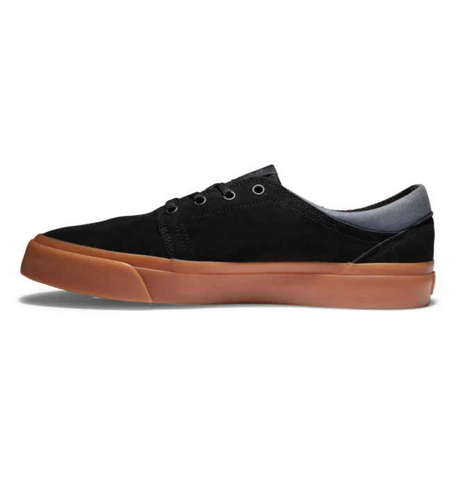 DC Trase SD Suede Skate Shoe - Black/Grey/White - Image 3